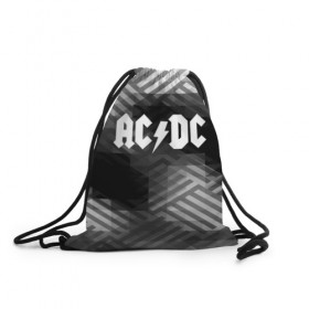 Рюкзак-мешок 3D с принтом AC/DC rock band в Курске, 100% полиэстер | плотность ткани — 200 г/м2, размер — 35 х 45 см; лямки — толстые шнурки, застежка на шнуровке, без карманов и подкладки | ac dc | logo | music | pop | rock | usa | альтернатива | америка | металл | музыка | музыкальный | поп | рок