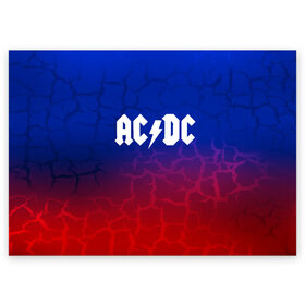 Поздравительная открытка с принтом AC/DC angel&devil в Курске, 100% бумага | плотность бумаги 280 г/м2, матовая, на обратной стороне линовка и место для марки
 | Тематика изображения на принте: ac dc | logo | music | pop | rock | usa | альтернатива | америка | металл | музыка | музыкальный | поп | рок