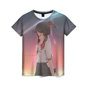 Женская футболка 3D с принтом Memory в Курске, 100% полиэфир ( синтетическое хлопкоподобное полотно) | прямой крой, круглый вырез горловины, длина до линии бедер | 