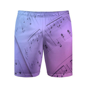 Мужские шорты 3D спортивные с принтом Ноты в Курске,  |  | guitar | music | piano | гитара | музыка | ноты | пианино