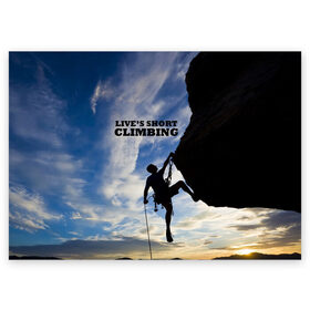 Поздравительная открытка с принтом climbing в Курске, 100% бумага | плотность бумаги 280 г/м2, матовая, на обратной стороне линовка и место для марки
 | adrenaline | extreme | hiking | mountaineering | mountains | risk | rocks | sport | адреналин | альпинизм | высота | горы | риск | скалолазание | скалы | спорт | туризм | экстрим