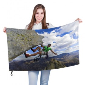 Флаг 3D с принтом climbing в Курске, 100% полиэстер | плотность ткани — 95 г/м2, размер — 67 х 109 см. Принт наносится с одной стороны | 
