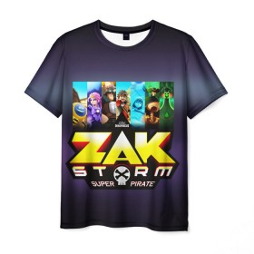 Мужская футболка 3D с принтом Zak Storm в Курске, 100% полиэфир | прямой крой, круглый вырез горловины, длина до линии бедер | zak storm | дети | зак шторм | мультфильмы | сёрфинг