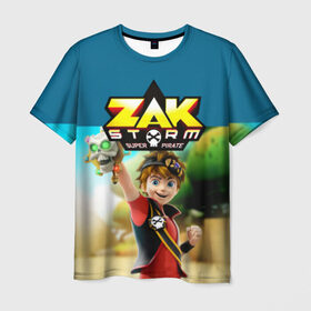 Мужская футболка 3D с принтом Zak Storm_2 в Курске, 100% полиэфир | прямой крой, круглый вырез горловины, длина до линии бедер | zak storm | дети | зак шторм | мультик | мультики | мультфильм | мультфильмы | сёрфинг