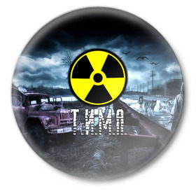 Значок с принтом S.T.A.L.K.E.R. - Т.И.М.А. в Курске,  металл | круглая форма, металлическая застежка в виде булавки | Тематика изображения на принте: радиация | сталкер | тима | тимофей | тимур