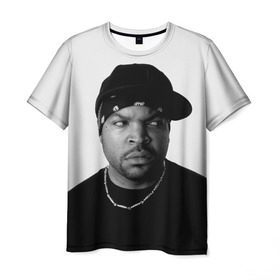 Мужская футболка 3D с принтом Ice Cube в Курске, 100% полиэфир | прямой крой, круглый вырез горловины, длина до линии бедер | cube | hiphop | ice | legend | nwa | rap | рэп