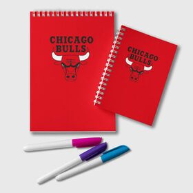 Блокнот с принтом Chicago Bulls в Курске, 100% бумага | 48 листов, плотность листов — 60 г/м2, плотность картонной обложки — 250 г/м2. Листы скреплены удобной пружинной спиралью. Цвет линий — светло-серый
 | Тематика изображения на принте: bulls | chicago | chicago bulls | nba | баскетбол | буллз | нба | чикаго буллз