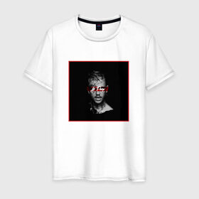 Мужская футболка хлопок с принтом Lil Peep в Курске, 100% хлопок | прямой крой, круглый вырез горловины, длина до линии бедер, слегка спущенное плечо. | lil peep
lil
peep