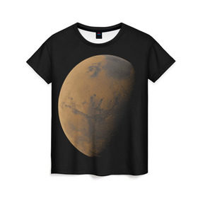 Женская футболка 3D с принтом Марс в Курске, 100% полиэфир ( синтетическое хлопкоподобное полотно) | прямой крой, круглый вырез горловины, длина до линии бедер | elon musk | space x | spacex | будущее | вселенная | вулкан | долина | илон маск | космические | космос | красная планета | кратер | маринер | марсиане | марсианин | небес | новый дом | путешествия | роскосмос