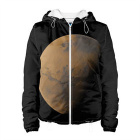 Женская куртка 3D с принтом Марс в Курске, ткань верха — 100% полиэстер, подклад — флис | прямой крой, подол и капюшон оформлены резинкой с фиксаторами, два кармана без застежек по бокам, один большой потайной карман на груди. Карман на груди застегивается на липучку | Тематика изображения на принте: elon musk | space x | spacex | будущее | вселенная | вулкан | долина | илон маск | космические | космос | красная планета | кратер | маринер | марсиане | марсианин | небес | новый дом | путешествия | роскосмос