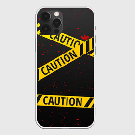 Чехол для iPhone 12 Pro Max с принтом Caution Style в Курске, Силикон |  | Тематика изображения на принте: blood | caution | street | tape | urban | брызги | кровь | лента | опасный | скотч | улица | урбан