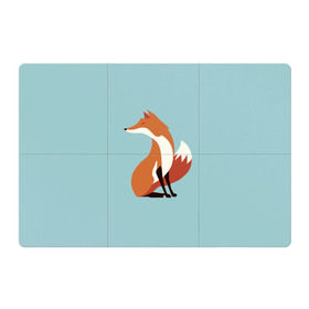 Магнитный плакат 3Х2 с принтом Лисичка минималистичная в Курске, Полимерный материал с магнитным слоем | 6 деталей размером 9*9 см | firefox | fox | low | lowpoly | poly | redfox | лис | лиса | лисица | лисонька | лоуполи | минимализм | огнелис