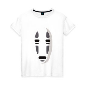 Женская футболка хлопок с принтом Безликий Бог Каонаси_2 в Курске, 100% хлопок | прямой крой, круглый вырез горловины, длина до линии бедер, слегка спущенное плечо | аниме | миядзаки | унесенные призраками