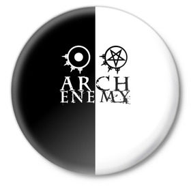Значок с принтом Arch Enemy в Курске,  металл | круглая форма, металлическая застежка в виде булавки | arch enemy | арх | архэнеми | арч | арчэнеми | энеми