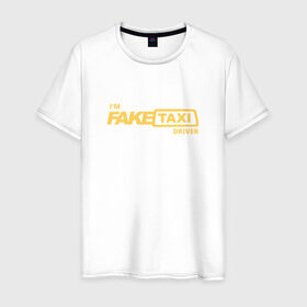Мужская футболка хлопок с принтом FakeTaxi в Курске, 100% хлопок | прямой крой, круглый вырез горловины, длина до линии бедер, слегка спущенное плечо. | 