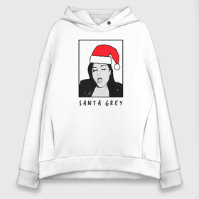 Женское худи Oversize хлопок с принтом Sasha Grey (Santa) в Курске, френч-терри — 70% хлопок, 30% полиэстер. Мягкий теплый начес внутри —100% хлопок | боковые карманы, эластичные манжеты и нижняя кромка, капюшон на магнитной кнопке | brazzers | sasha gray | sasha grey | бразерс | браззерс | саша грей | саша грэй