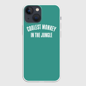 Чехол для iPhone 13 mini с принтом Coolest monkey in the jungle в Курске,  |  | blackface | блэкфэйс | в джунглях | крутая | обезьяна | самая крутая обезьяна