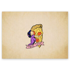 Поздравительная открытка с принтом Настоящая любовь в Курске, 100% бумага | плотность бумаги 280 г/м2, матовая, на обратной стороне линовка и место для марки
 | 14 февраля | antivalentine | love | pizza | valentine | день святого валентина | любовь | пицца