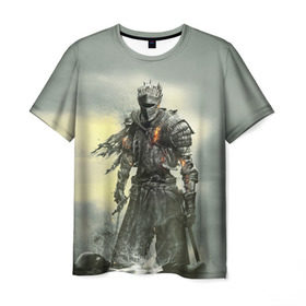 Мужская футболка 3D с принтом Dark Souls в Курске, 100% полиэфир | прямой крой, круглый вырез горловины, длина до линии бедер | dark | souls | дракон | души | игра | лордран | темные