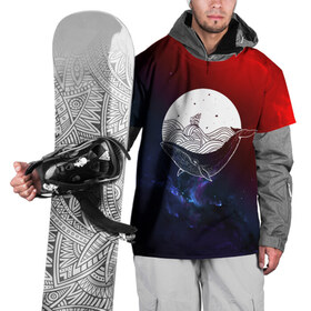 Накидка на куртку 3D с принтом Кит в Курске, 100% полиэстер |  | space | star | животные | звезды | космос | море | штурвал