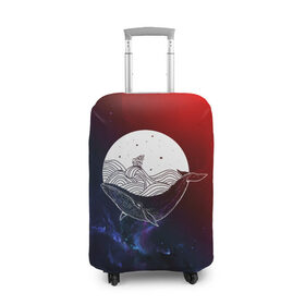 Чехол для чемодана 3D с принтом Кит в Курске, 86% полиэфир, 14% спандекс | двустороннее нанесение принта, прорези для ручек и колес | space | star | животные | звезды | космос | море | штурвал