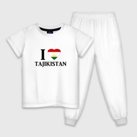 Детская пижама хлопок с принтом Я люблю Таджикистан в Курске, 100% хлопок |  брюки и футболка прямого кроя, без карманов, на брюках мягкая резинка на поясе и по низу штанин
 | tajik | tajikisan | tj | tjk | таджик | таджики | таджикистан | точикон