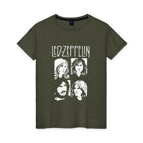 Женская футболка хлопок с принтом Группа Led Zeppelin в Курске, 100% хлопок | прямой крой, круглый вырез горловины, длина до линии бедер, слегка спущенное плечо | led | led zeppelin | блюз | группа | джимми пейдж | джон генри бонэм | джон пол джонс | лед зепелен | лед зеппелин | метал | роберт плант | рок | тяжелый | фолк | хард | хардрок | хеви | хевиметал