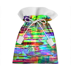 Подарочный 3D мешок с принтом Abstraction colorline в Курске, 100% полиэстер | Размер: 29*39 см | Тематика изображения на принте: glitch | глитч | глич | разноцветный | яркий