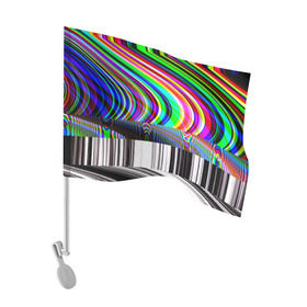 Флаг для автомобиля с принтом Psyhodelic style в Курске, 100% полиэстер | Размер: 30*21 см | abstraction | color | optical | pattern | tie dye | абстракция | краска | краски | линии | оптический | паттерн | полосы | психоделика | узор