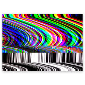 Поздравительная открытка с принтом Psyhodelic style в Курске, 100% бумага | плотность бумаги 280 г/м2, матовая, на обратной стороне линовка и место для марки
 | abstraction | color | optical | pattern | tie dye | абстракция | краска | краски | линии | оптический | паттерн | полосы | психоделика | узор