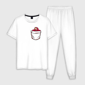 Мужская пижама хлопок с принтом Pocket Knuckles в Курске, 100% хлопок | брюки и футболка прямого кроя, без карманов, на брюках мягкая резинка на поясе и по низу штанин
 | 
