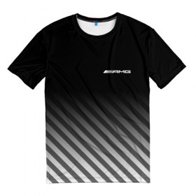 Мужская футболка 3D с принтом AMG в Курске, 100% полиэфир | прямой крой, круглый вырез горловины, длина до линии бедер | Тематика изображения на принте: mercedes | марка | машины | мерседес