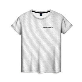 Женская футболка 3D с принтом AMG CARBON в Курске, 100% полиэфир ( синтетическое хлопкоподобное полотно) | прямой крой, круглый вырез горловины, длина до линии бедер | amg | mercedes | марка | машины | мерседес