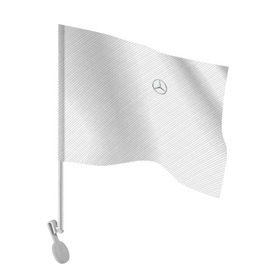 Флаг для автомобиля с принтом MERCEDES BENZ CARBON в Курске, 100% полиэстер | Размер: 30*21 см | Тематика изображения на принте: amg | mercedes | марка | машины | мерседес