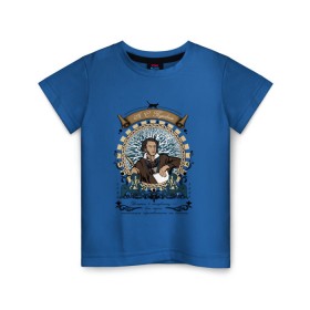 Детская футболка хлопок с принтом А.С. Пушкин в Курске, 100% хлопок | круглый вырез горловины, полуприлегающий силуэт, длина до линии бедер | а.с. | александр | поэт | пушкин | сергеевич