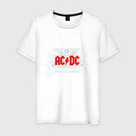 Мужская футболка хлопок с принтом AC/DC в Курске, 100% хлопок | прямой крой, круглый вырез горловины, длина до линии бедер, слегка спущенное плечо. | Тематика изображения на принте: 