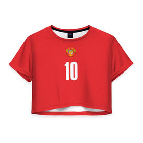Женская футболка 3D укороченная с принтом Движение вверх в Курске, 100% полиэстер | круглая горловина, длина футболки до линии талии, рукава с отворотами | мюнхен | олимпиада 1972 | сборная ссср форма