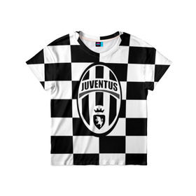 Детская футболка 3D с принтом Juventus в Курске, 100% гипоаллергенный полиэфир | прямой крой, круглый вырез горловины, длина до линии бедер, чуть спущенное плечо, ткань немного тянется | Тематика изображения на принте: juve | juventus | италия | спорт | фк | футбол | футбольный клуб | ювентус