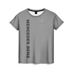 Женская футболка 3D с принтом MERCEDES BENZ VINTAGE в Курске, 100% полиэфир ( синтетическое хлопкоподобное полотно) | прямой крой, круглый вырез горловины, длина до линии бедер | mercedes | марка | машины | мерседес