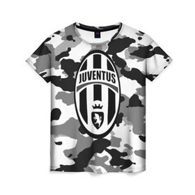 Женская футболка 3D с принтом FC Juventus Camouflage в Курске, 100% полиэфир ( синтетическое хлопкоподобное полотно) | прямой крой, круглый вырез горловины, длина до линии бедер | football | italia | juve | juventus | logo | sport | арт | италия | лига | лого | спорт | текстура | фк | футбол | футбольный клуб | эмблема | ювентус