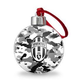 Ёлочный шар с принтом FC Juventus Camouflage в Курске, Пластик | Диаметр: 77 мм | football | italia | juve | juventus | logo | sport | арт | италия | лига | лого | спорт | текстура | фк | футбол | футбольный клуб | эмблема | ювентус