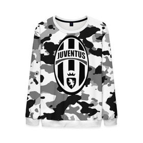 Мужской свитшот 3D с принтом FC Juventus Camouflage в Курске, 100% полиэстер с мягким внутренним слоем | круглый вырез горловины, мягкая резинка на манжетах и поясе, свободная посадка по фигуре | Тематика изображения на принте: football | italia | juve | juventus | logo | sport | арт | италия | лига | лого | спорт | текстура | фк | футбол | футбольный клуб | эмблема | ювентус