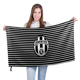 Флаг 3D с принтом Juventus в Курске, 100% полиэстер | плотность ткани — 95 г/м2, размер — 67 х 109 см. Принт наносится с одной стороны | 