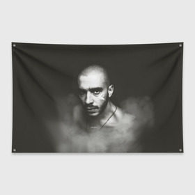 Флаг-баннер с принтом Хаски в Курске, 100% полиэстер | размер 67 х 109 см, плотность ткани — 95 г/м2; по краям флага есть четыре люверса для крепления | rap | дмитрий кузнецов | рэп | рэпер | хаски