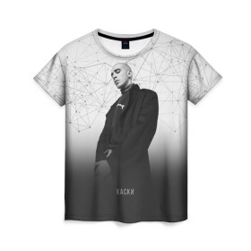 Женская футболка 3D с принтом Хаски Geometry в Курске, 100% полиэфир ( синтетическое хлопкоподобное полотно) | прямой крой, круглый вырез горловины, длина до линии бедер | rap | дмитрий кузнецов | рэп | рэпер | хаски
