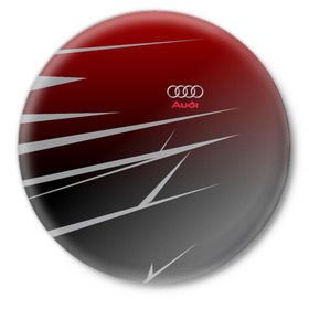 Значок с принтом AUDI SPORT в Курске,  металл | круглая форма, металлическая застежка в виде булавки | audi | ауди | марка | машины