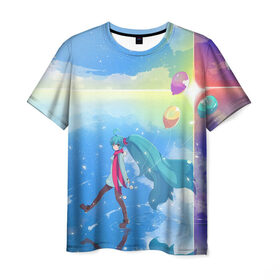 Мужская футболка 3D с принтом Lake в Курске, 100% полиэфир | прямой крой, круглый вырез горловины, длина до линии бедер | anime | hatsune miku | vocaloid | аниме | вокалоид | мику хатсуне