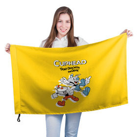 Флаг 3D с принтом Cuphead в Курске, 100% полиэстер | плотность ткани — 95 г/м2, размер — 67 х 109 см. Принт наносится с одной стороны | cuphead | капхед | компьтерная игра