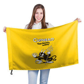 Флаг 3D с принтом Cuphead в Курске, 100% полиэстер | плотность ткани — 95 г/м2, размер — 67 х 109 см. Принт наносится с одной стороны | cuphead | капхед | компьтерная игра
