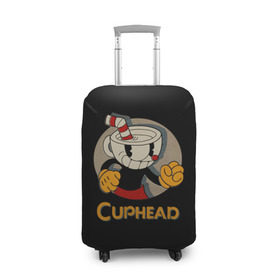 Чехол для чемодана 3D с принтом Cuphead в Курске, 86% полиэфир, 14% спандекс | двустороннее нанесение принта, прорези для ручек и колес | cuphead | капхед | компьтерная игра